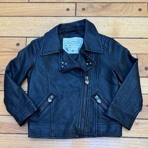 Children's Black Faux Leather Jacket